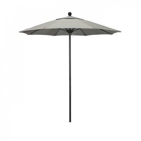 California Umbrella 7.5' Black Aluminum Market Patio Umbrella, Sunbrella Granite 194061334263